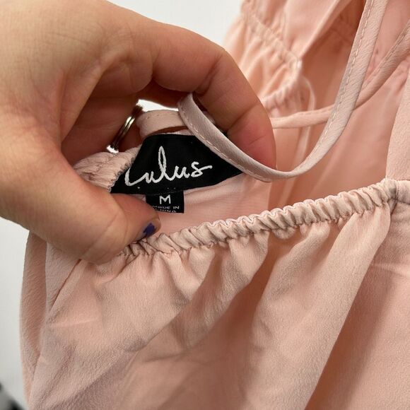 LULUS Everything's All Bright Blush Pink Backless Maxi Dress Size Medium - Picture 10 of 12